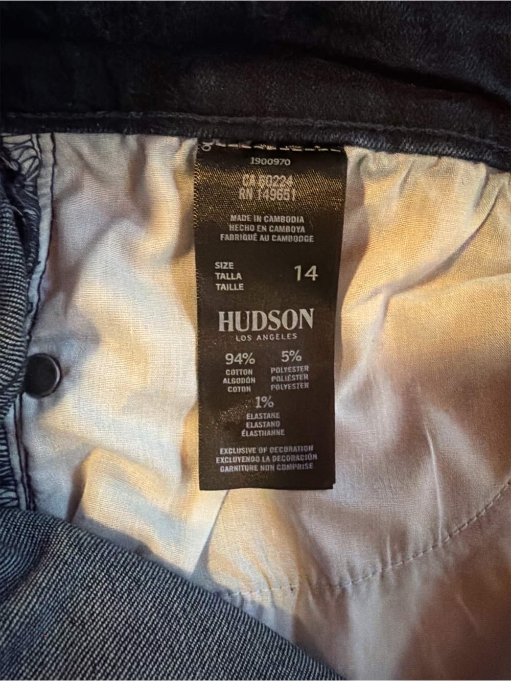 Hudson Jeans Women’s 14 High Rise Straight Dark Wash Premium Denim 28 - Picture 3 of 5